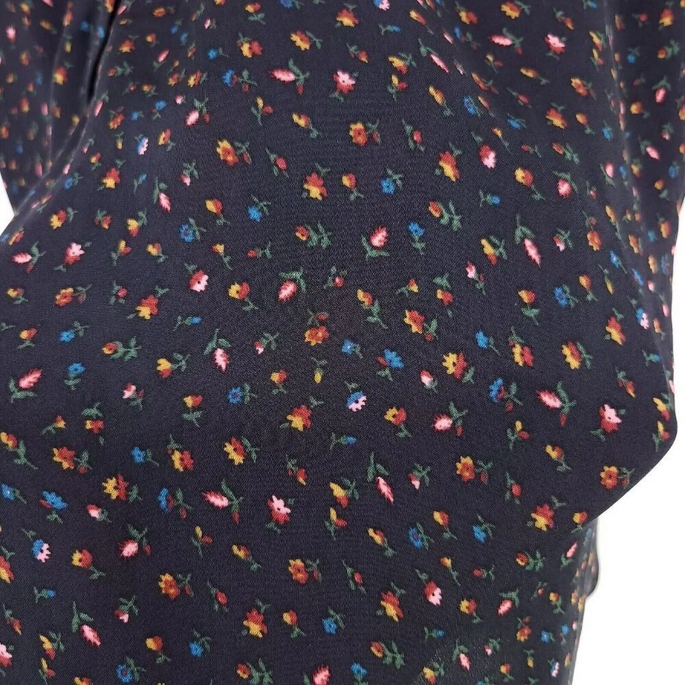 Veronica Beard 100% Silk Top Size 8 Neck Tie Sleeveless Blouse Floral Sleeveless - Picture 8 of 14